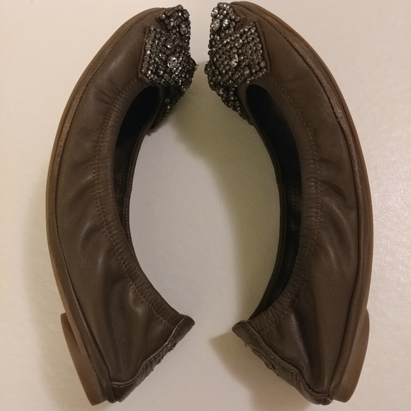 Tory Burch Eddie Flats w/Rhinestone Bow - Picture 6 of 8